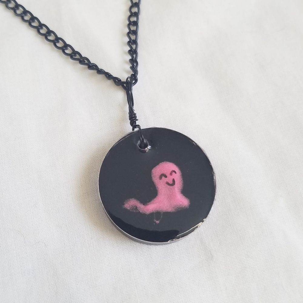 Happy Ghost Choker- Pink